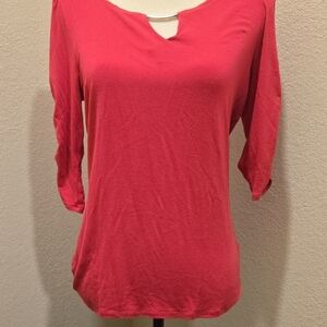 White House Black Market Hot Pink Blouse